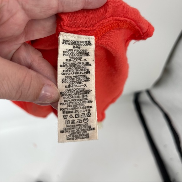 Free People Love to Love You Reddish Orange Embroidered Button-Up Midi Dress - Picture 15 of 16